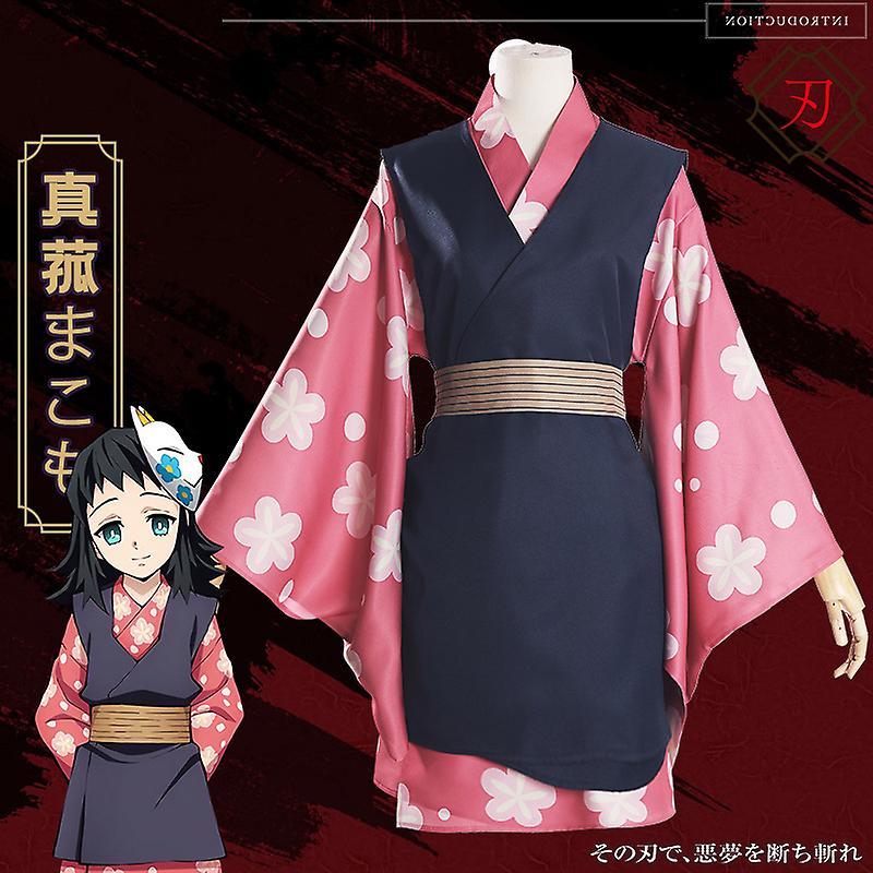 Baiyis Demon Slayer Kimetsu No Yaiba Makomo Cosplay Costume Kimono Halloween Anime Uniform For Adults With wig 2XL