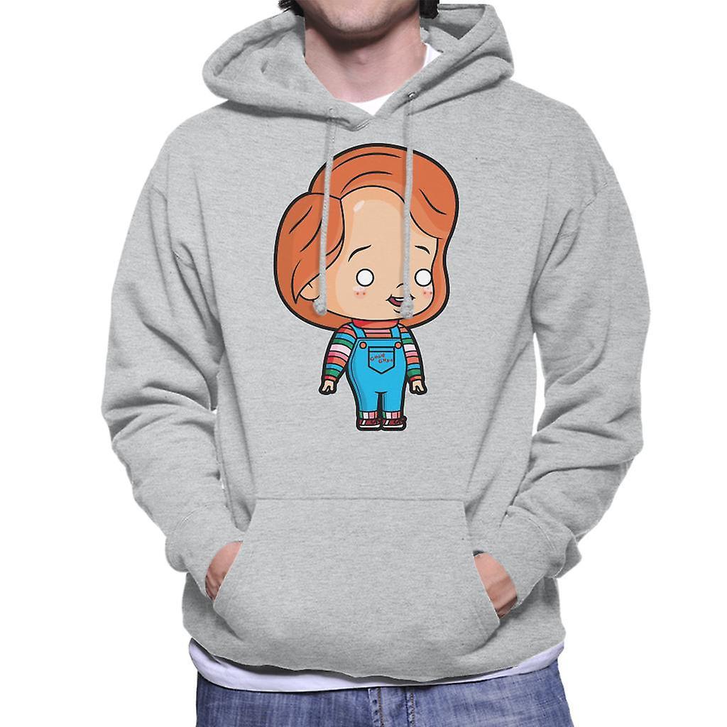 Chucky Cute Cartoon Men's Hooded Sweatshirt Heather Grey X-Large