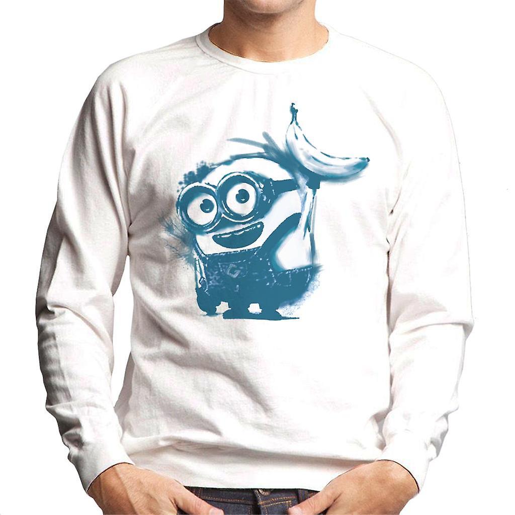 Despicable Me Bob The Minion Banana Art Men's Sweatshirt White X-Large