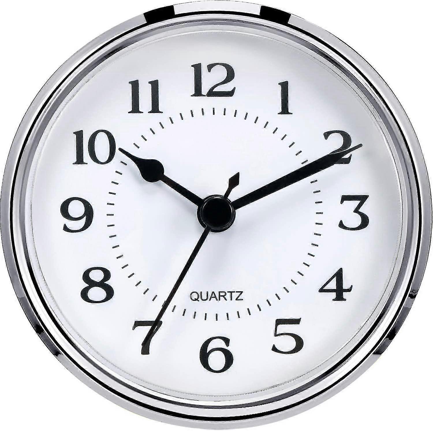 Mintian 3-1/2 Inch (90 Mm) Quartz Clock Fit-up/insert With Arabic Numeral, Quartz Movement (silver Rim)