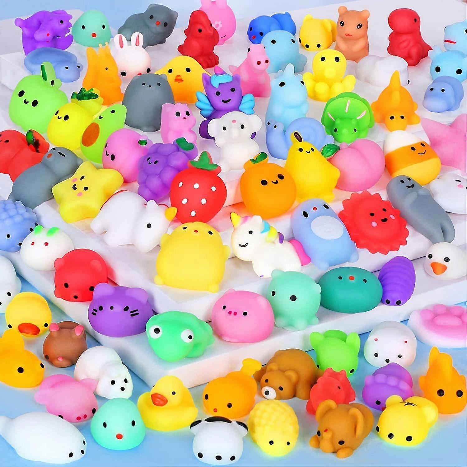 Shanxi Shuishuidiansan Trading 40 PCS Mochi Squishy Toys Party Favors Kids Kawaii Mini Squishies Animals Bulk Classroom Prizes Stress Relief Toy