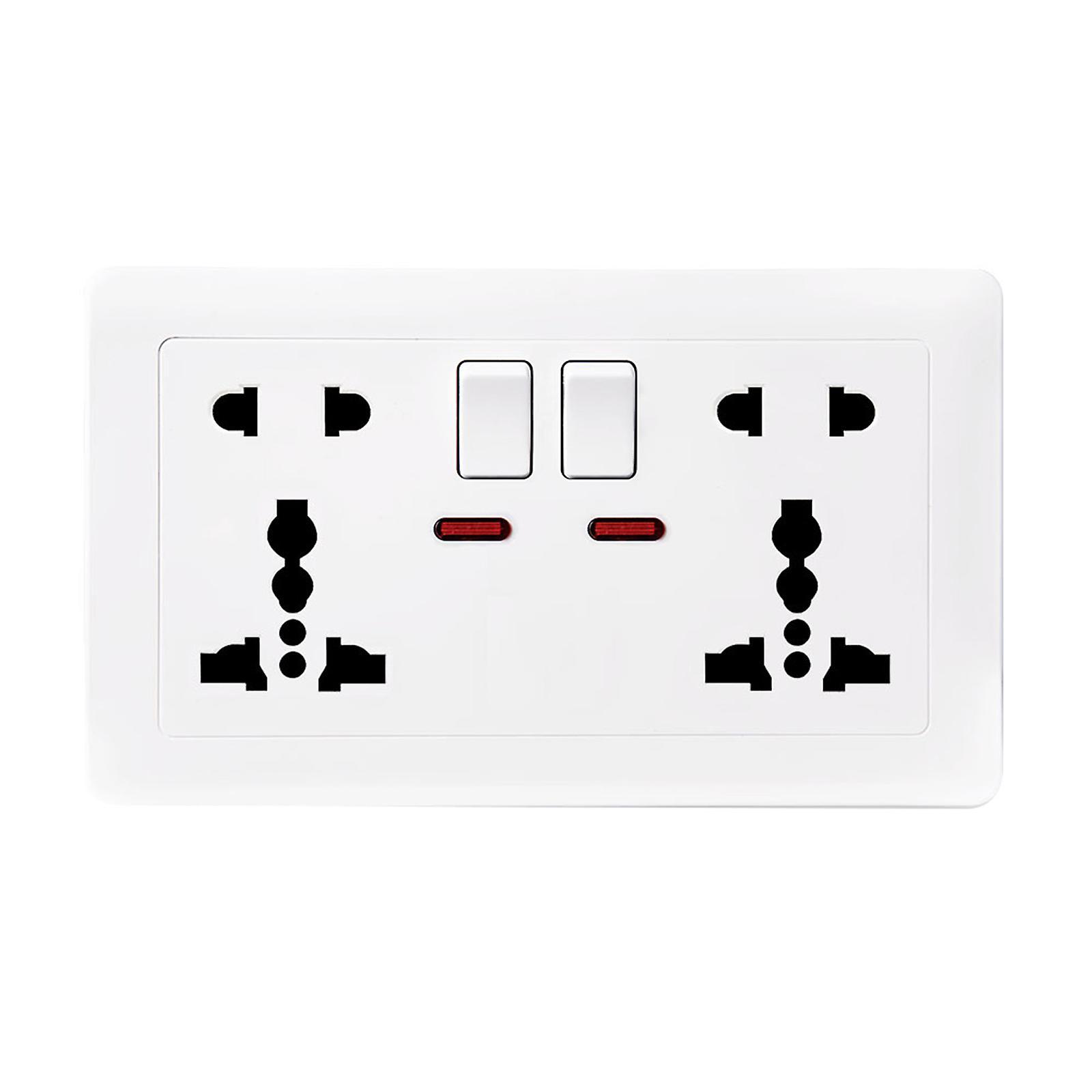 Pyltt Double Wall Power Socket Universal 5 Hole 13a Dual Usb Charger Port Socket With White A