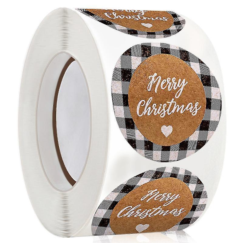 Tianzun Merry Christmas Stickers Labels, Round Christmas Tags Stickers Adhesive Xmas Decorative Stickers For Cards Present Boxes