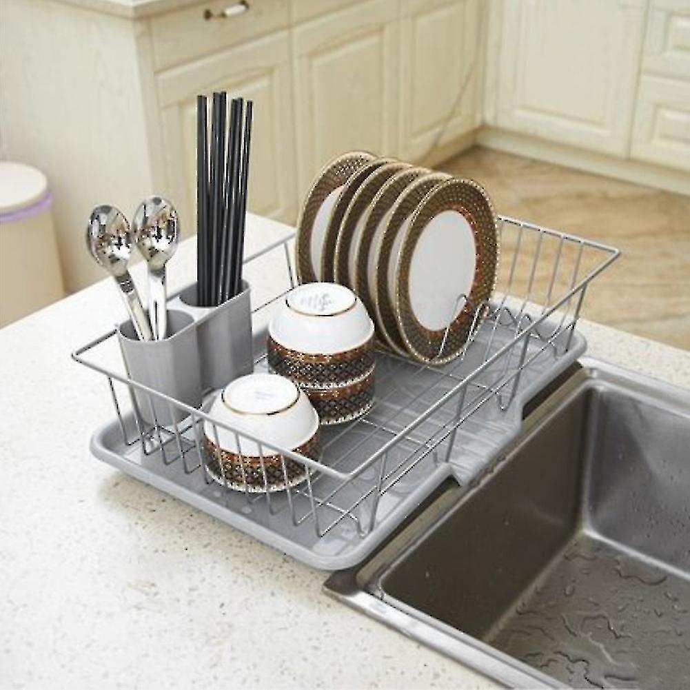 TIB Huamade Dish Drying Rack Kitchen Drainer Rack With Removable Drip Tray