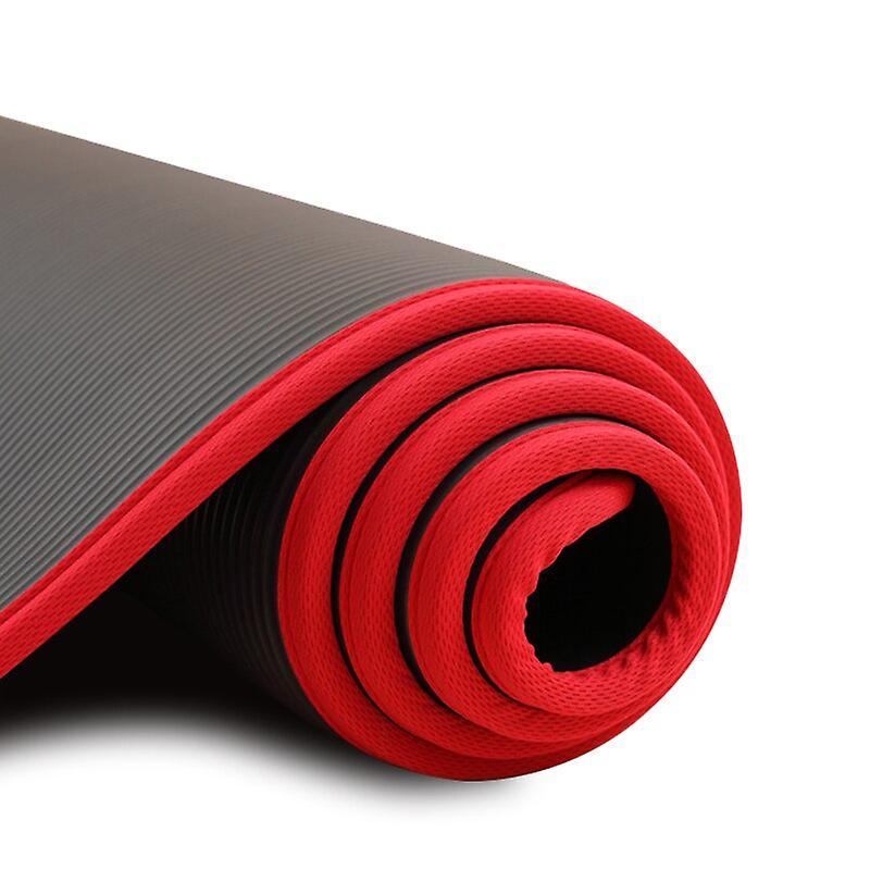 10MM Extra Thick 183cmX61cm Yoga Mats NRB Non-slip Exercise Mat Fitness Tasteless Pilates Workout Gym Mats with Bandage  Yoga & Pilates Blocks black