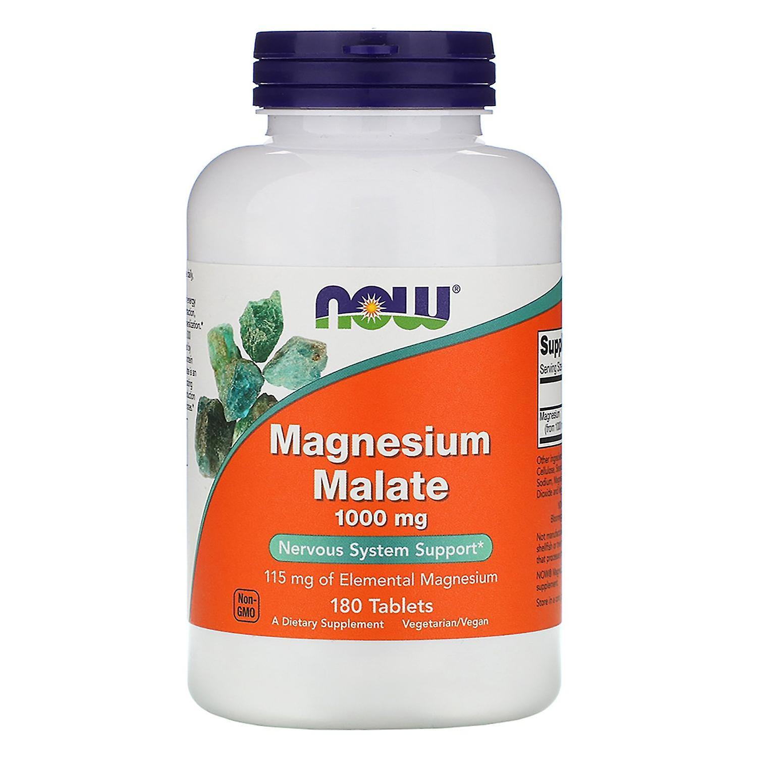 Now Foods, Magnesium Malate, 1,000 mg, 180 Tablets