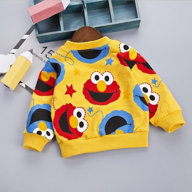 Slowmoose Cartoon Pattern Sweatshirts- Newborn Soft Pullover yellow 12M