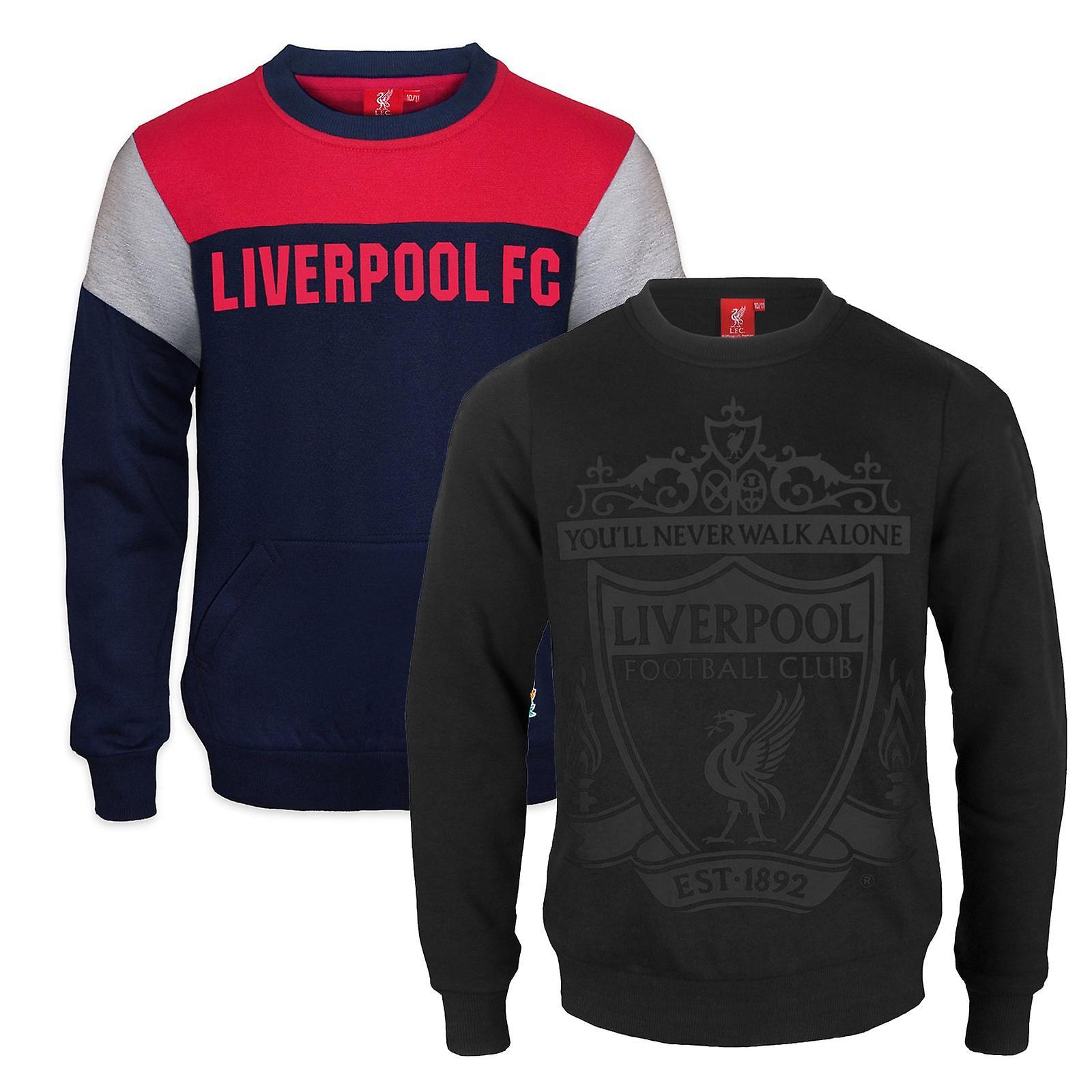 Liverpool FC Boys Sweatshirt Graphic Top Kids OFFICIAL Football Gift Black 6-7 Years