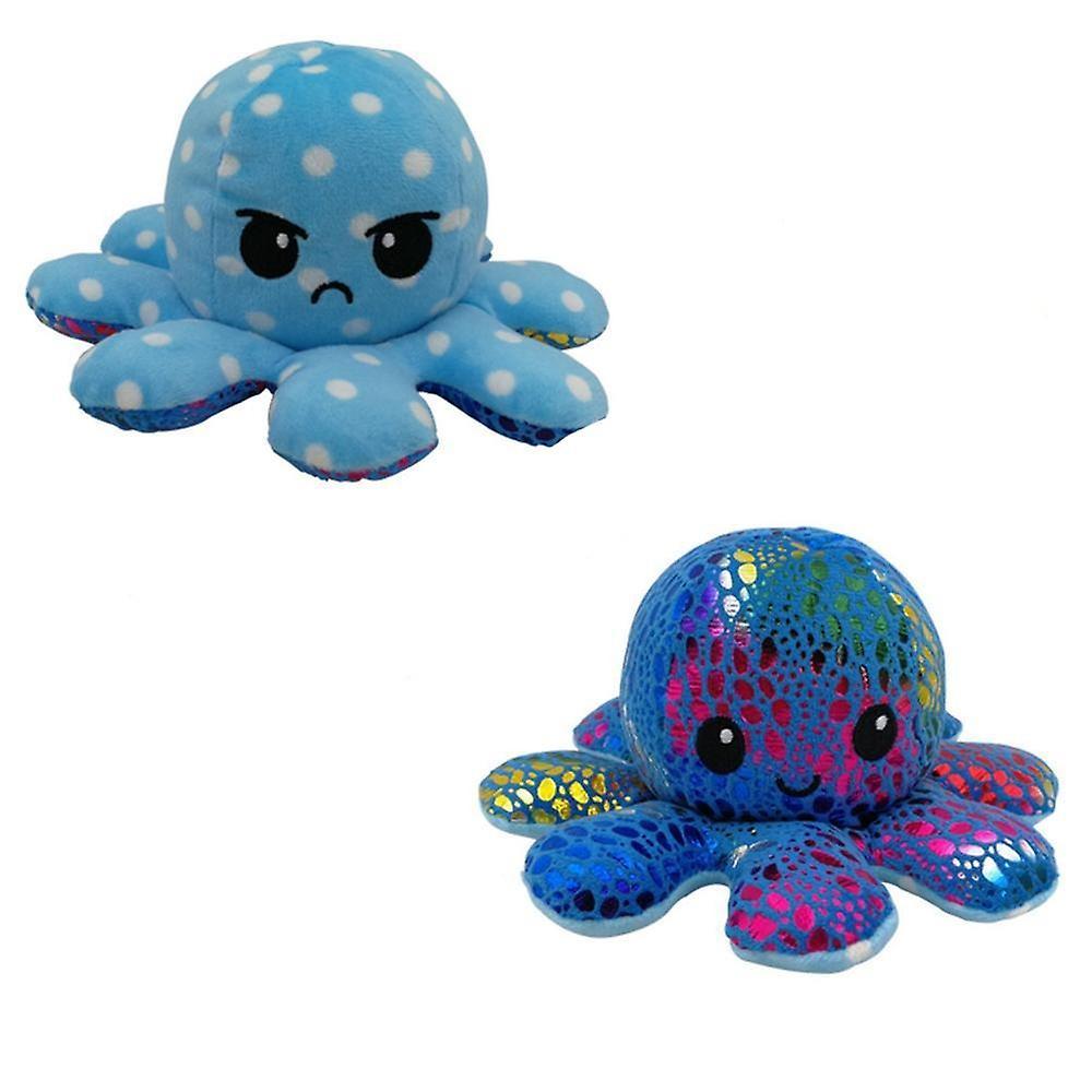 Slowmoose Reversible Octopus Shape, Stuffed Plush And Soft Doll Blue Dotted