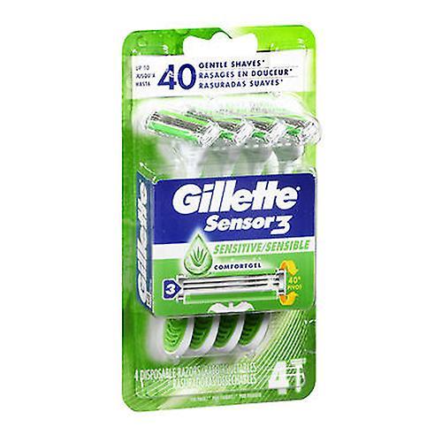 Gillette  Sensor 3 Disposable Razors For Men, 4 each (Pack of 1)