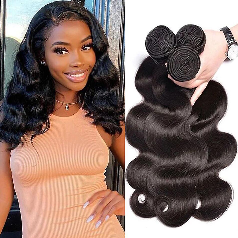 Yosicl Wholesale Body Wave Bundles 100% Human Hair Brazilian Weave Natural Black 1 2 3 Bundles Deal Raw Virgin Hair Extensions 10inches 1pcs 12A Hu...