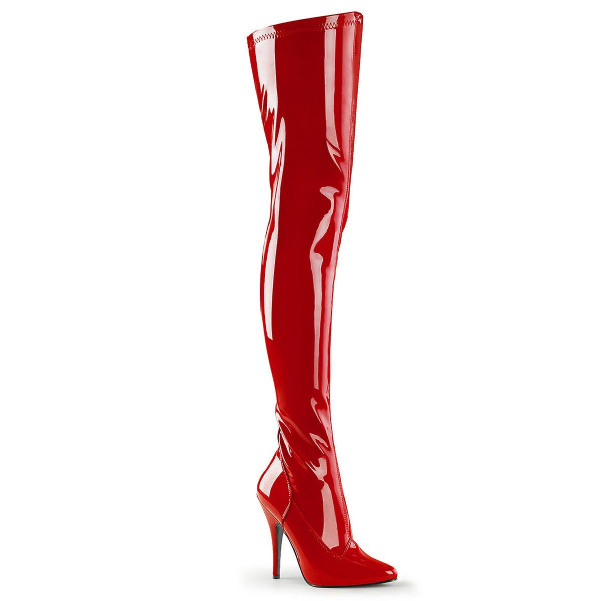 Pleaser womens boots seduce-3000 red str pat Uk 6/eu 39/us 9