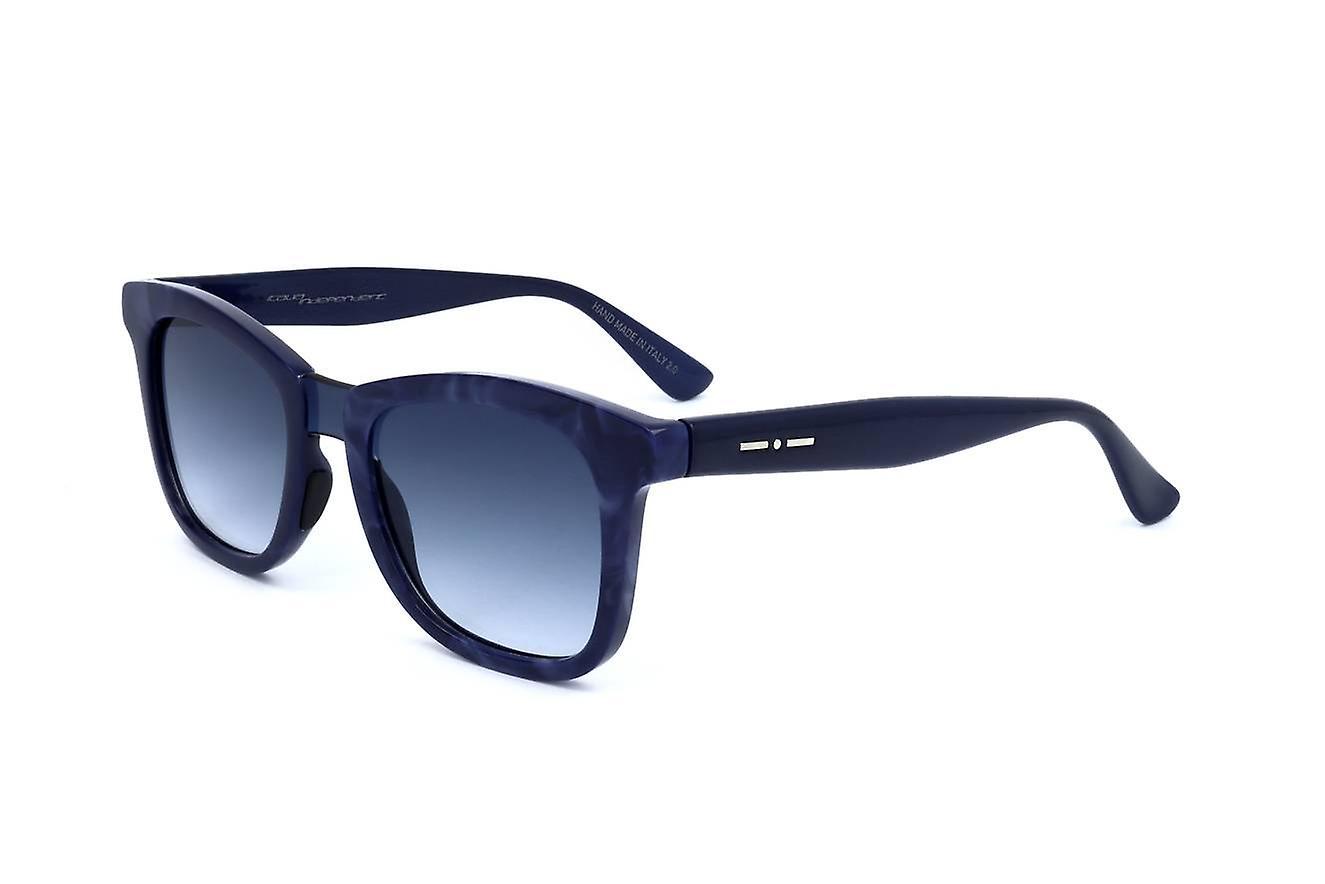 Sunglasses Italia Independent I-I MOD. PANAMA 0938 021.022 DARK BLUE AND WHITE ACETATE 50/11/142 UNISEX 50 mm