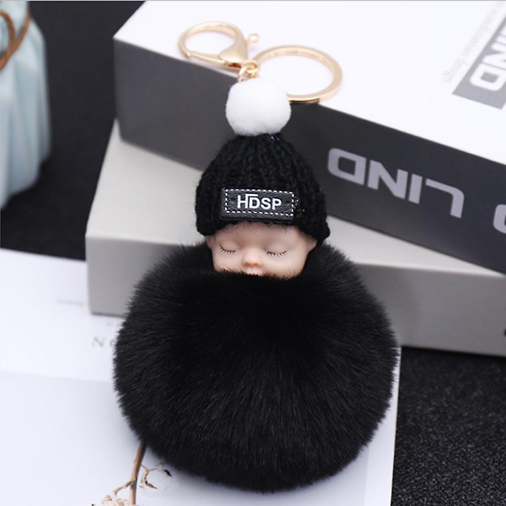 Slowmoose Cute Plush Pendant Winter Sleep Cute Doll Keychain- Cartoon Plush Hair Ball 16