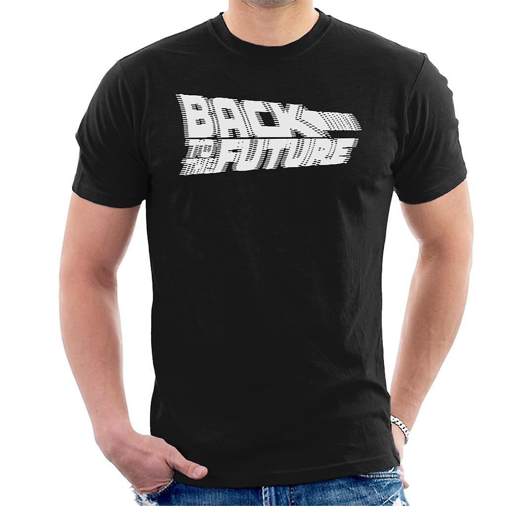 Back to the Future Blurred White Logo Men's T-Shirt Black Small