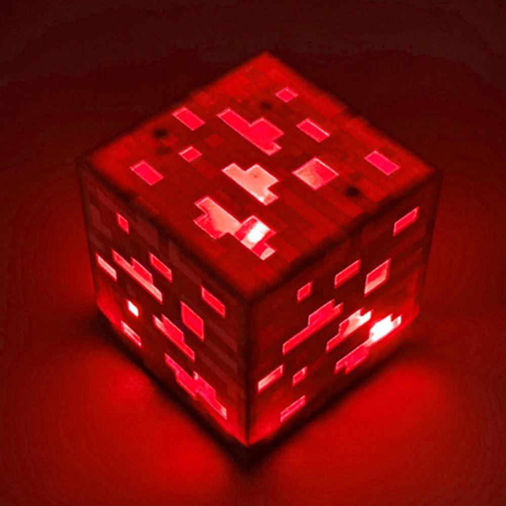 Manchalk Minecraft Game Peripheral Miners Lamp Night Light Rechargeable Flashlight Toy Gift Red