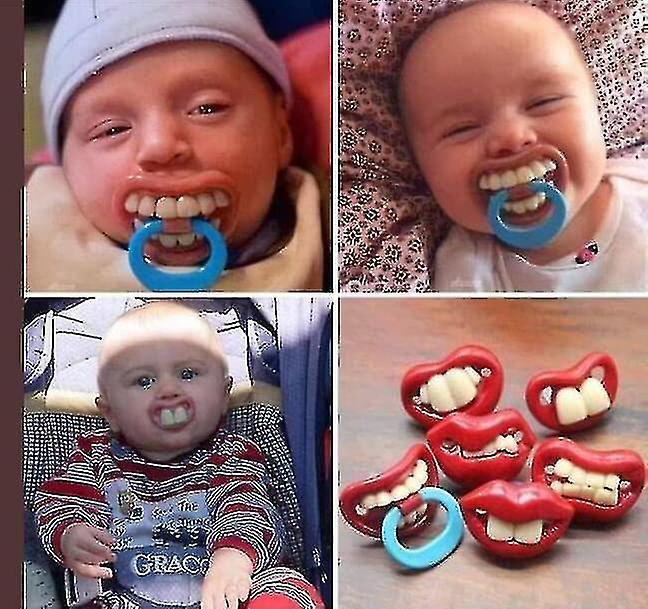 Newway New Funny Pacifier Compatible Baby, Buck Tooth Pacifier Fake Big Teeth Pacifier, Soft Pacifiers With Teeth Food Grade Silicone Pacifier Szky...