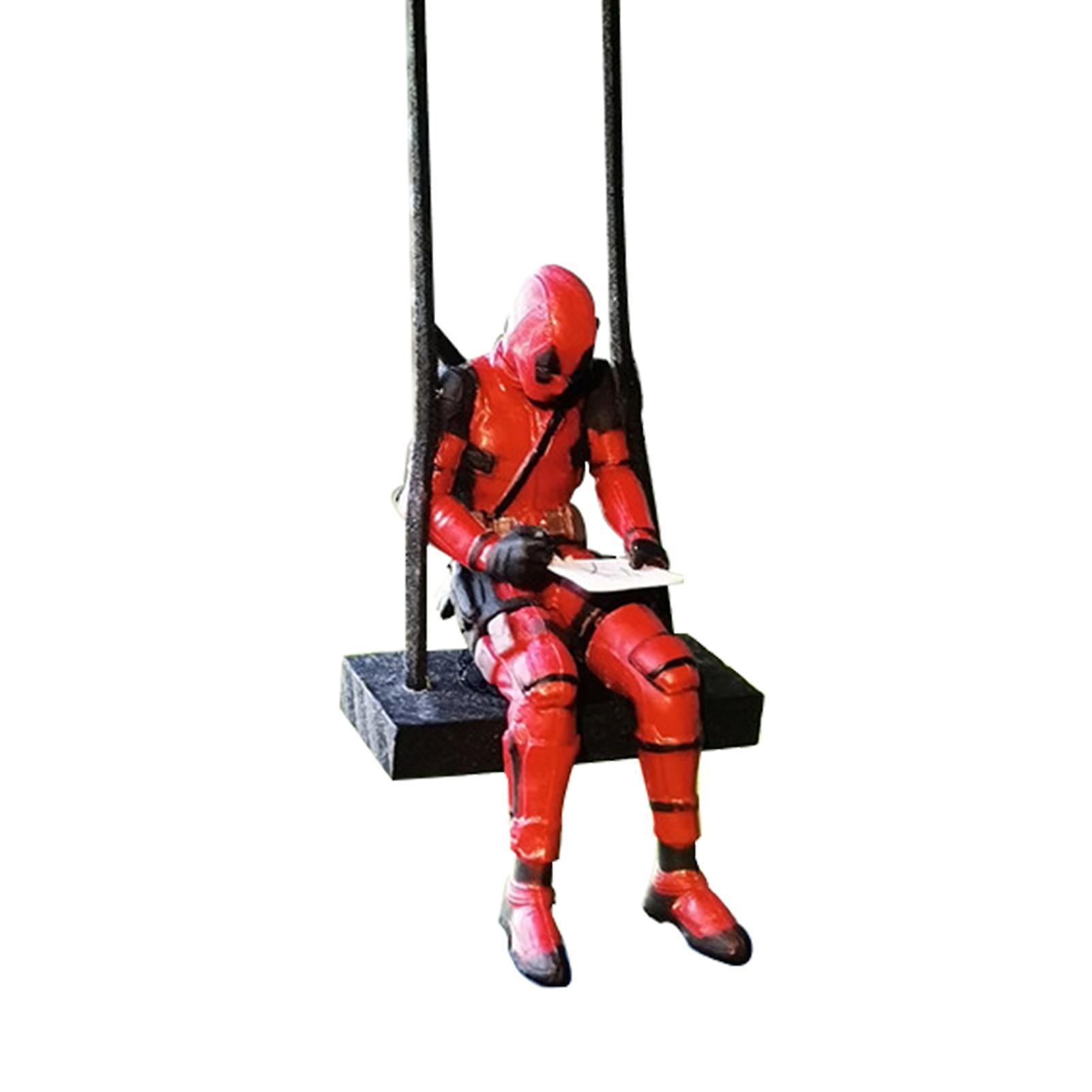 Bluethy Deadpool Doll Ornament Lovely Chic Swing Design Cartoon Decorate Pvc Deadpool Car Hanging Ornament For Car B