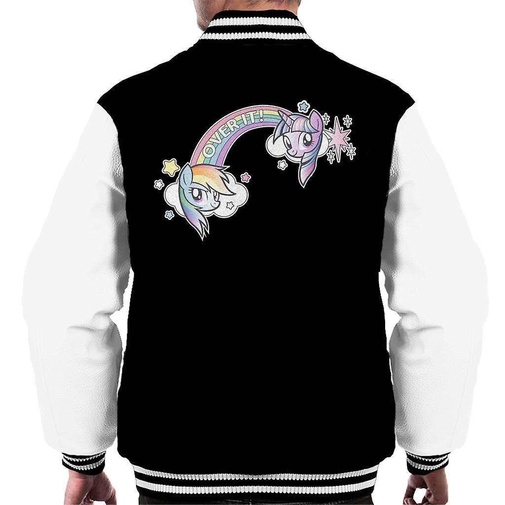 My Little Pony Rainbow Over It Men's Varsity Jacket Black/White X-Large