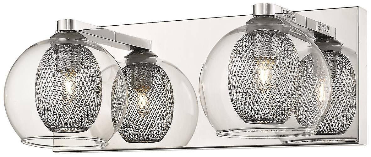 Spring 2 Light Indoor Wall Light Mesh Chrome G9