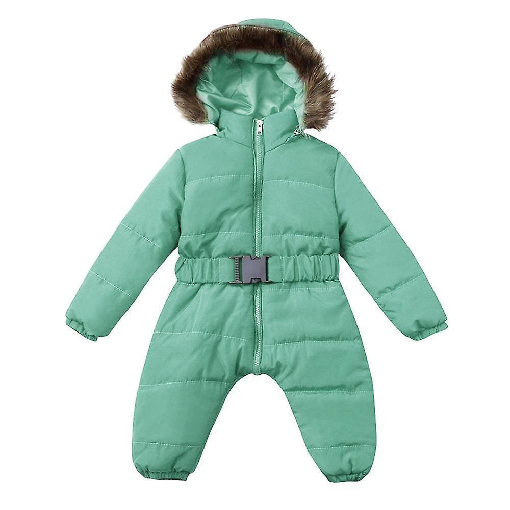 Slowmoose Winter Clothes Infant Baby Snowsuit Romper Jacket Hooded Jumpsuit Warm Thick 6M / Green