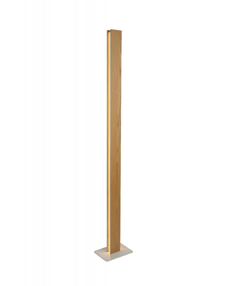 Volani Agnes Floor Lamp, 2 X 18w Led, 3000k, 1560lm, Medium Oak/matt White, 3yrs Warranty