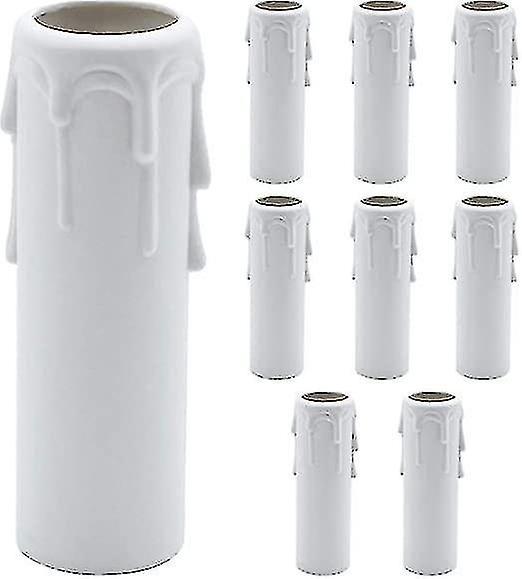 Guangzhou Yunlong Trading Co., 10 Pcs Vintage Candle Drips Plastic Covers 30 * 100mm Tubes Chandelier Socket Covers Chandelier Wall white