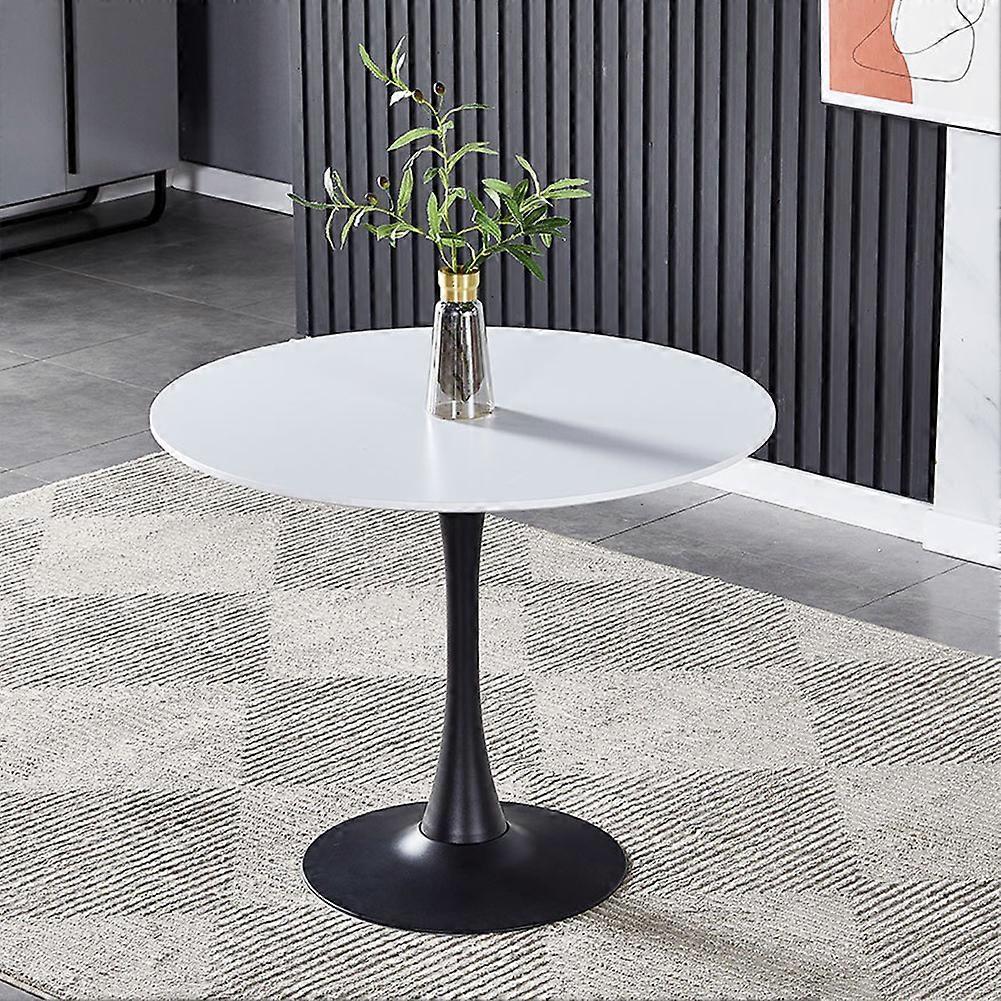 Living And Home 90cm Round Home Kitchen Dining Table w/ Tulip Metal Base