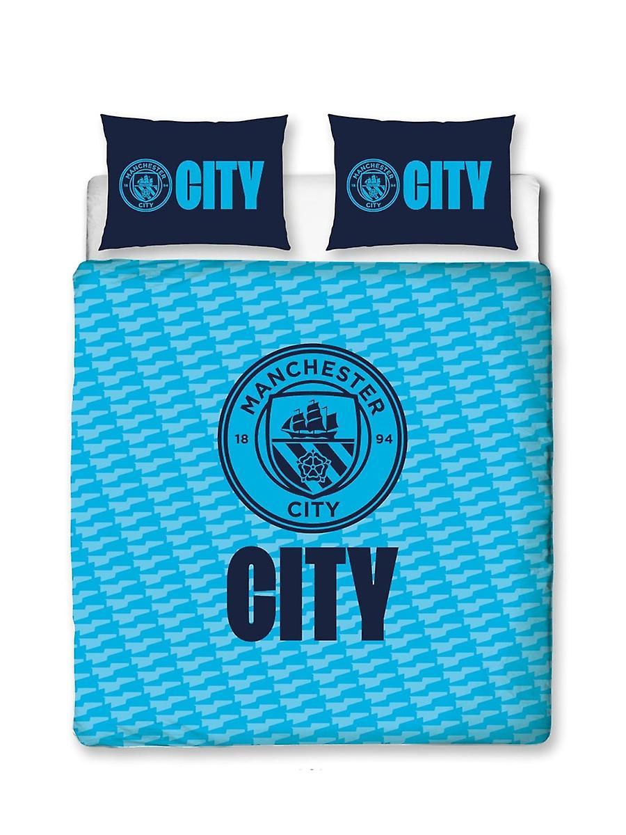 Manchester City FC Crest Single Duvet Cover And Pillowcase Set Double