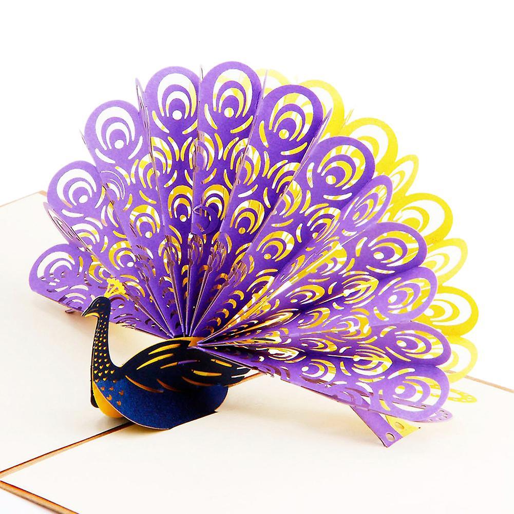 Reheyre Peacock 3D Pop Up Greeting Card Christmas Gift Birthday Anniversary Postcard 1#