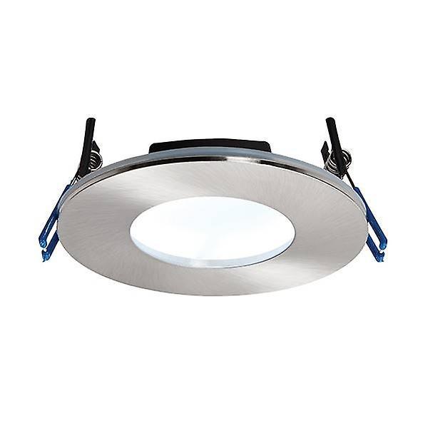 Saxby Lighting Orbitalplus Fire Rated Integrated LED 1 Light Bathroom Recessed Light Satin Nickel Plate IP65