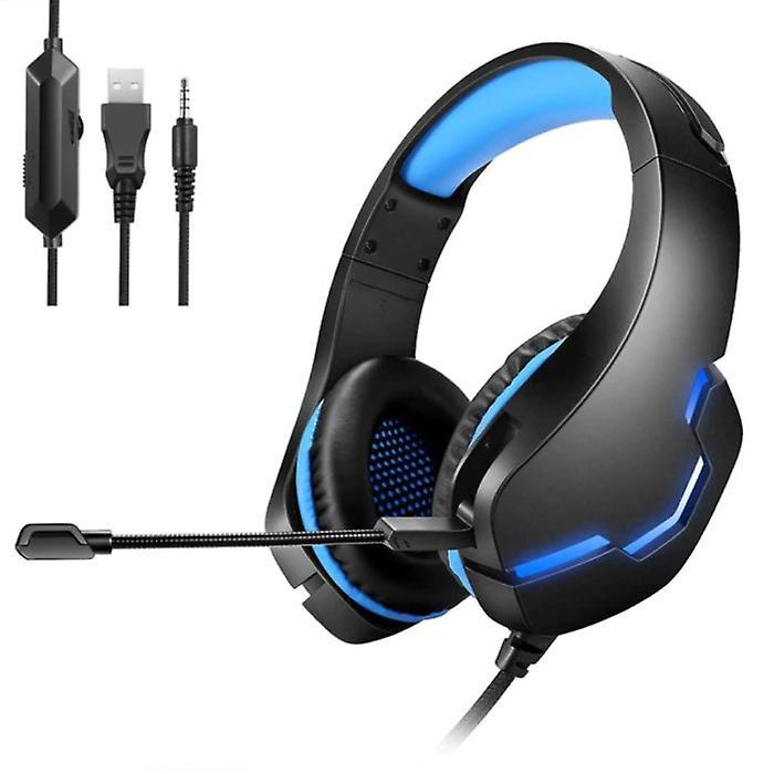 Yulass Stereo Gaming Headphones for Playstation 4 and 5 / Xbox / PC - Headset Headphones with Microphone Blue