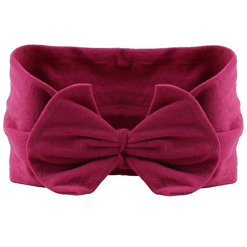 Slowmoose Soft Bow Knot- Turban Design-nylon Hair Bands Dark purple