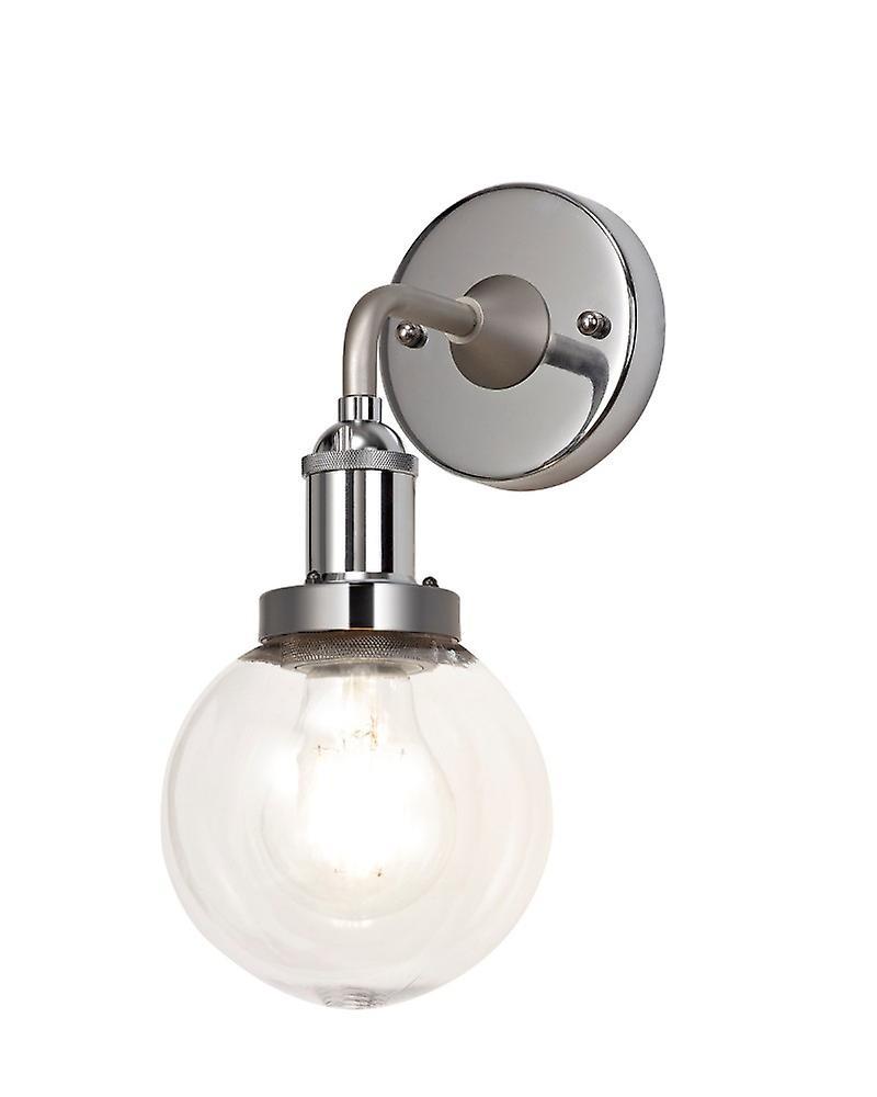 Volani Felix Wall Lamp 1 Light E27 Ip65 Exterior Satin Nickel/polished Chrome