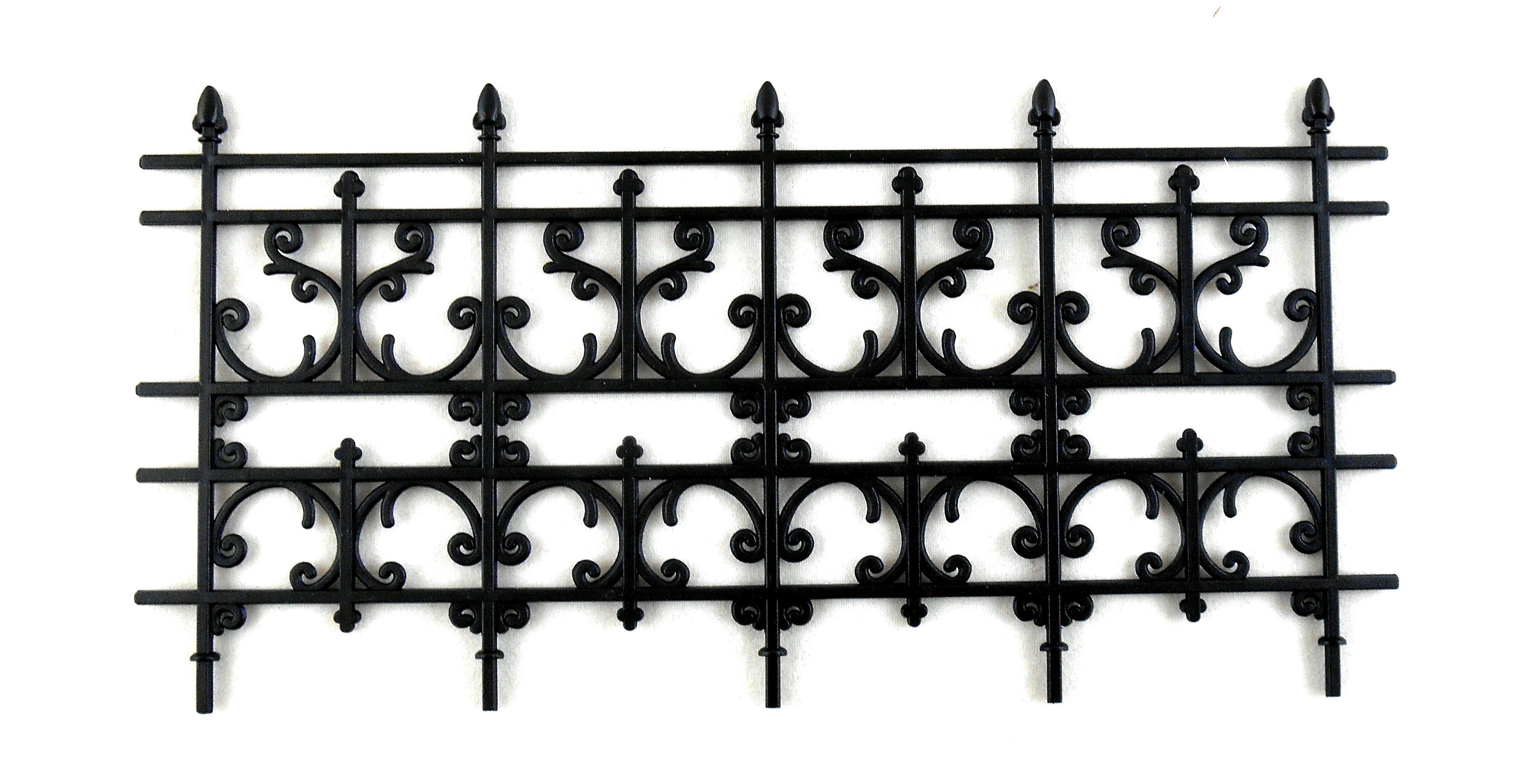 Melody Jane Dolls Houses Dolls House Miniature Outdoor Fixture Accessory Black Victorian Railings Fence