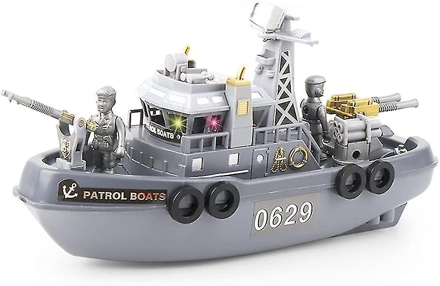 Yxuo Electric Patrol Boat Toys Boat Toys Baby Bath Toys Warship Model Water Toys Warship Ship Toys