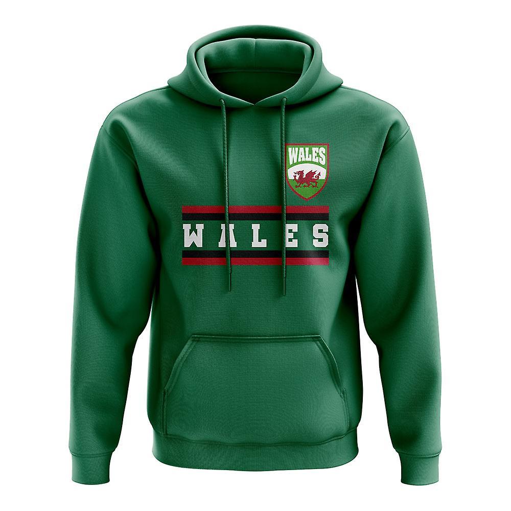 UKSoccerShop Wales Core Football Country Hoody (Green) Womens XL (Size 16 - 40 inch Chest)