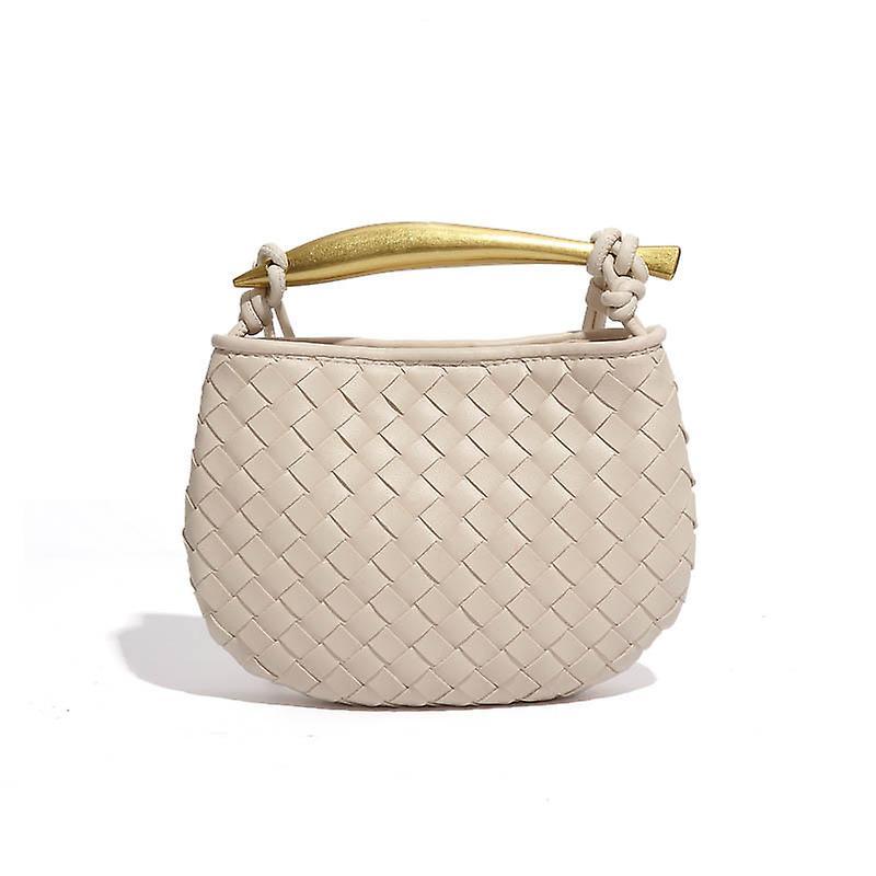 Unitoney Mini Braided Sardine Bag Women's Shoulder Crossbody Bag Handbag B1679 Off-white