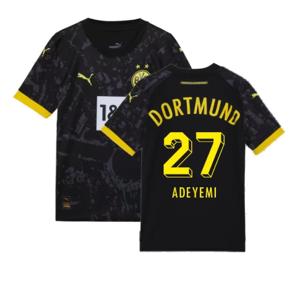 Puma 2023-2024 Borussia Dortmund Away Shirt (Kids) (Adeyemi 27) Black 9/10 Years - 26-28 inch Chest