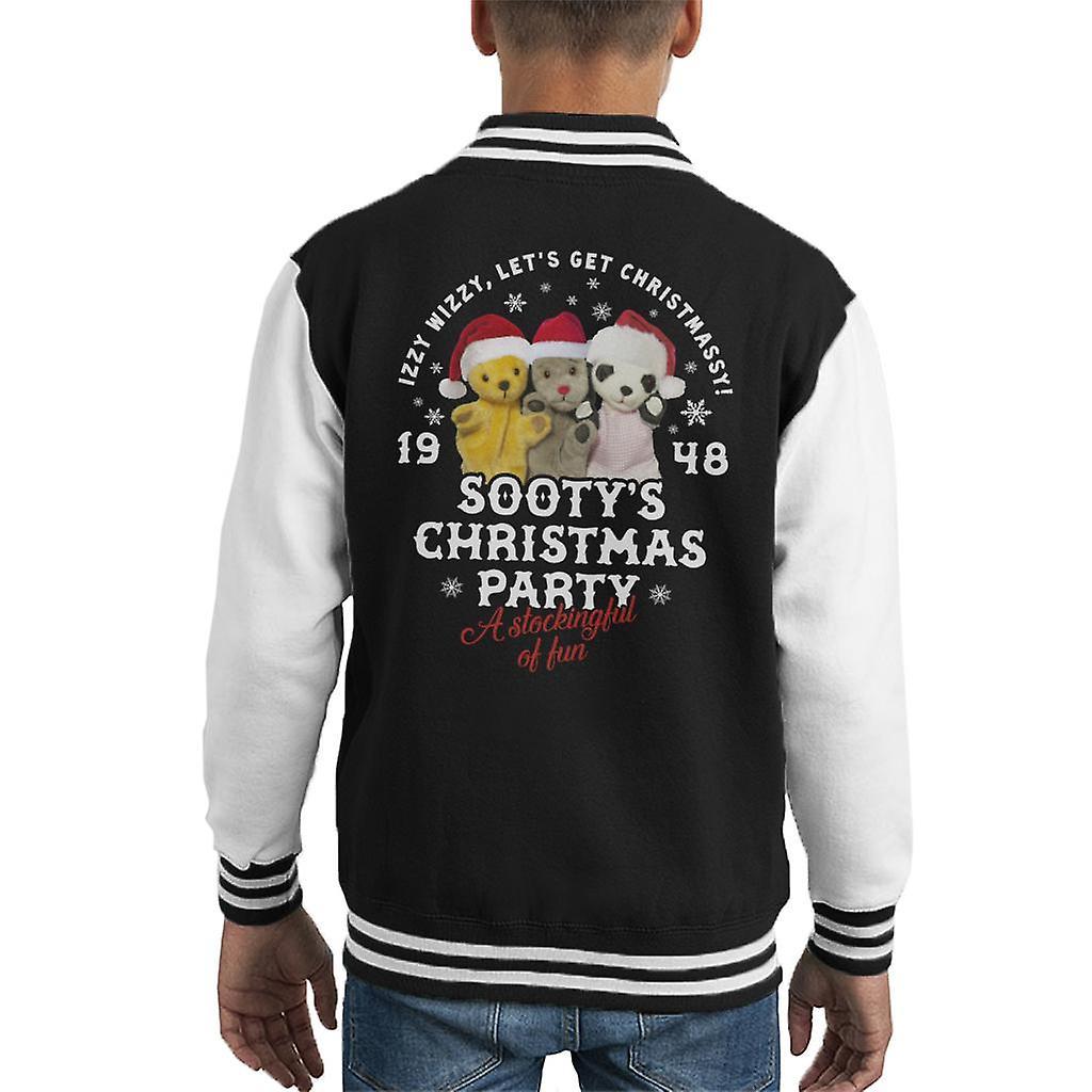 Sooty Christmas A Stockingful Of Fun Kid's Varsity Jacket Black/White Small (5-6 yrs)