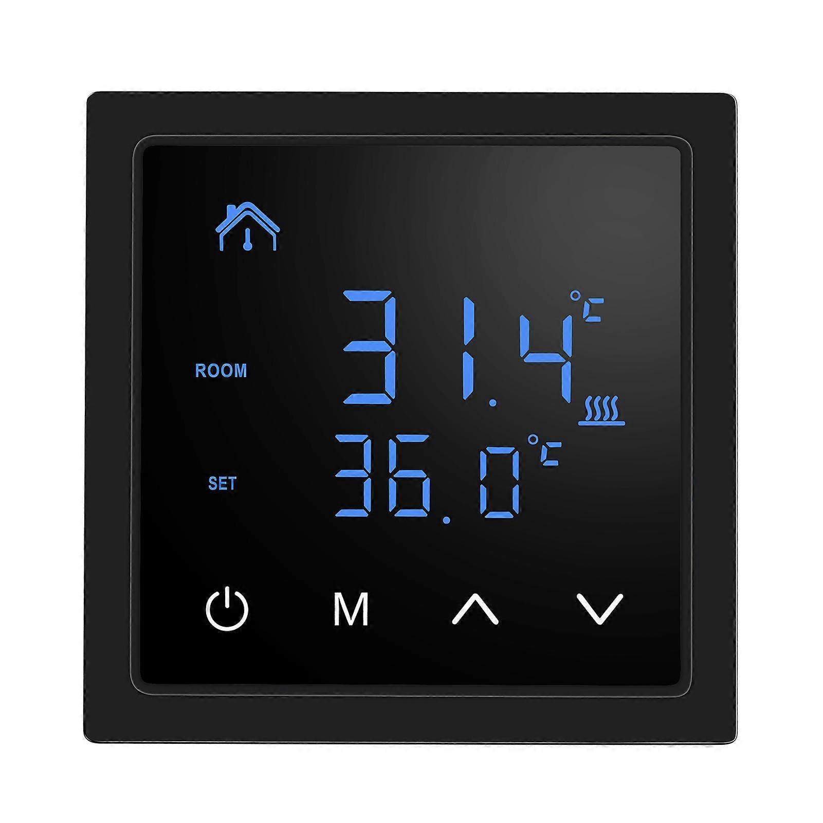 Lepmerk Smart Thermostat 16A Floor Heating Temperature Controller with LED Touch Screen 85-265V Electric Heating Control Black