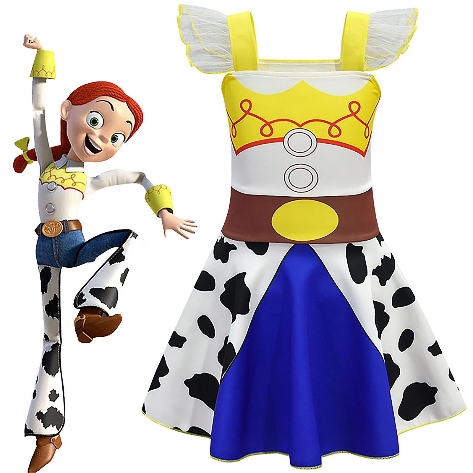 Sevenday Toy Story Jessie Cosplay Dress Role Play Performance Costume Party Kids Girls Fancy Dress Up Outfit Halloween Carnival Birthday Gift 5-6 Y...