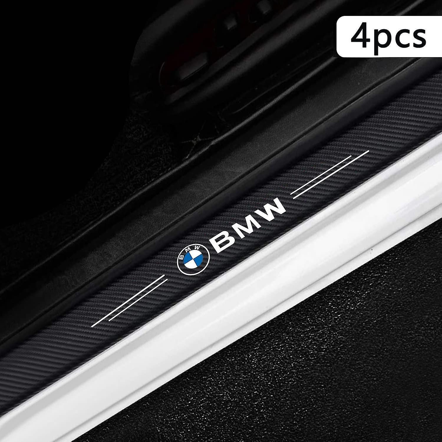 Hono Carbon Fiber Car Door Sill Sticker Compatible With Bmw - Threshold Protector & Entry Guard Scuff Plate