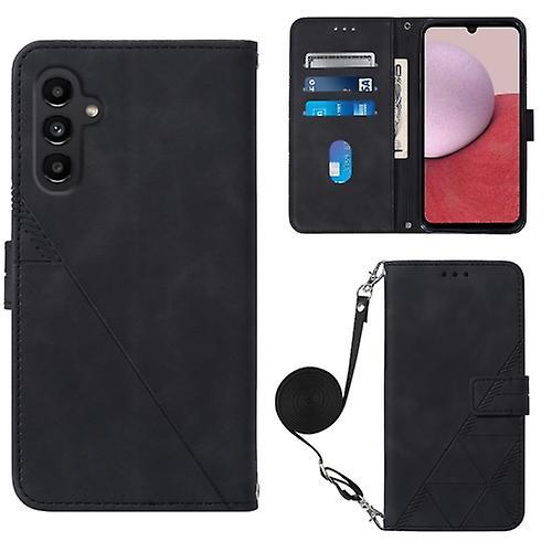 Unbrand For Samsung Galaxy A25 5g / A24 Crossbody 3d Embossed Flip Leather Mobile Phone Case Black