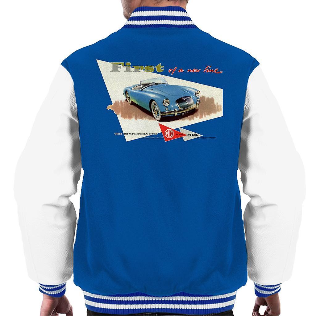 MG First Of A New Line British Motor Heritage Men's Varsity Jacket Royal/White Medium