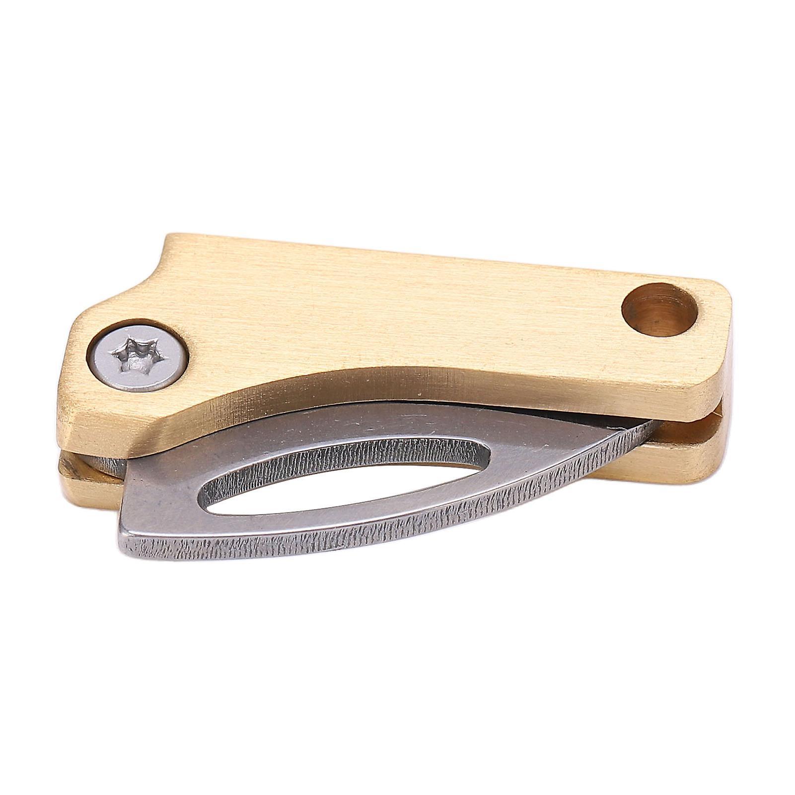 Aespa Brass Mini Knife Foldable Portable Multifunction Keychain Tiny Knife for Package Openning