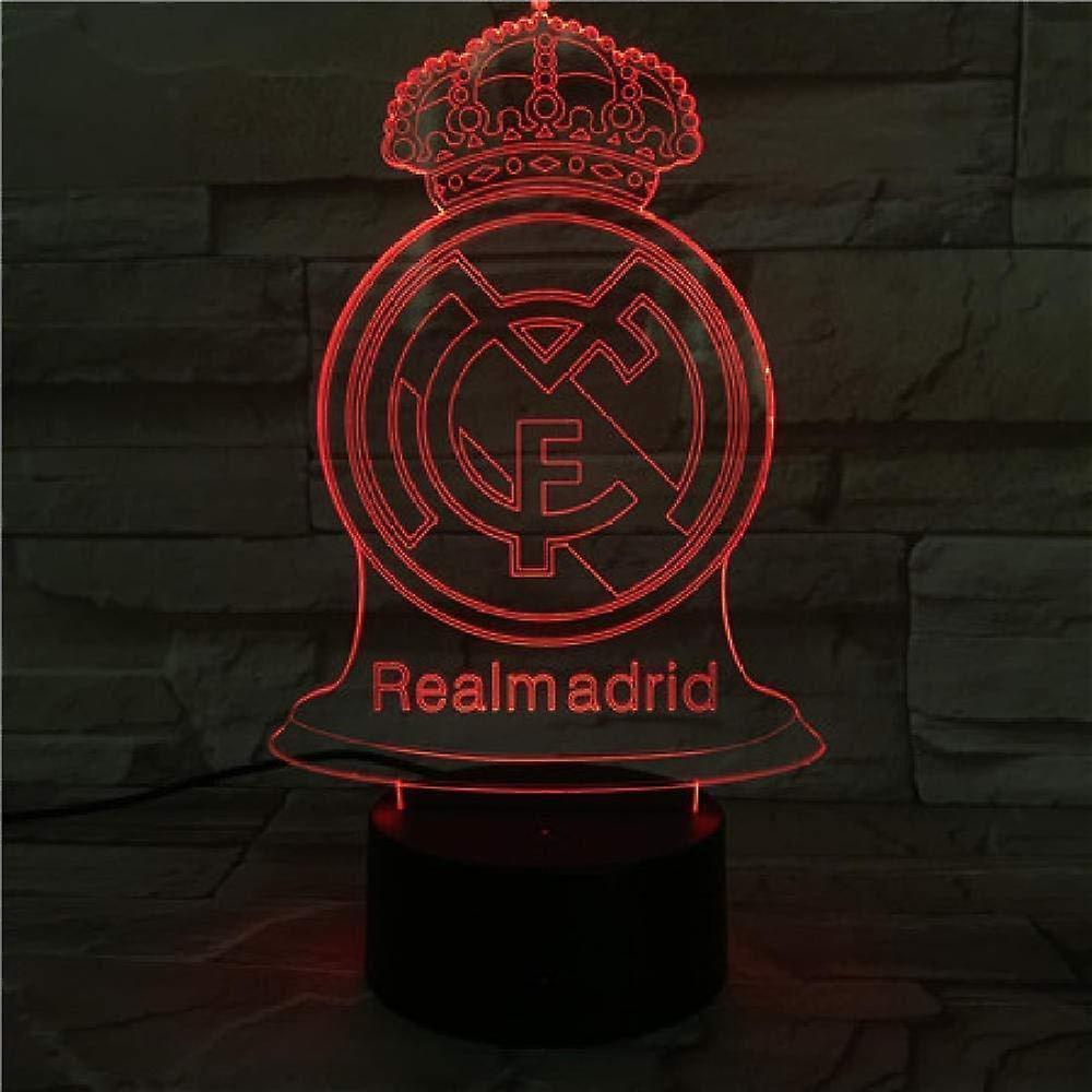 Veeki 3D LED Night Light Illusion Lamp 16 Colour Change Decor Lamp Perfect Gifts for Kids (Whale) (Real Madrid)