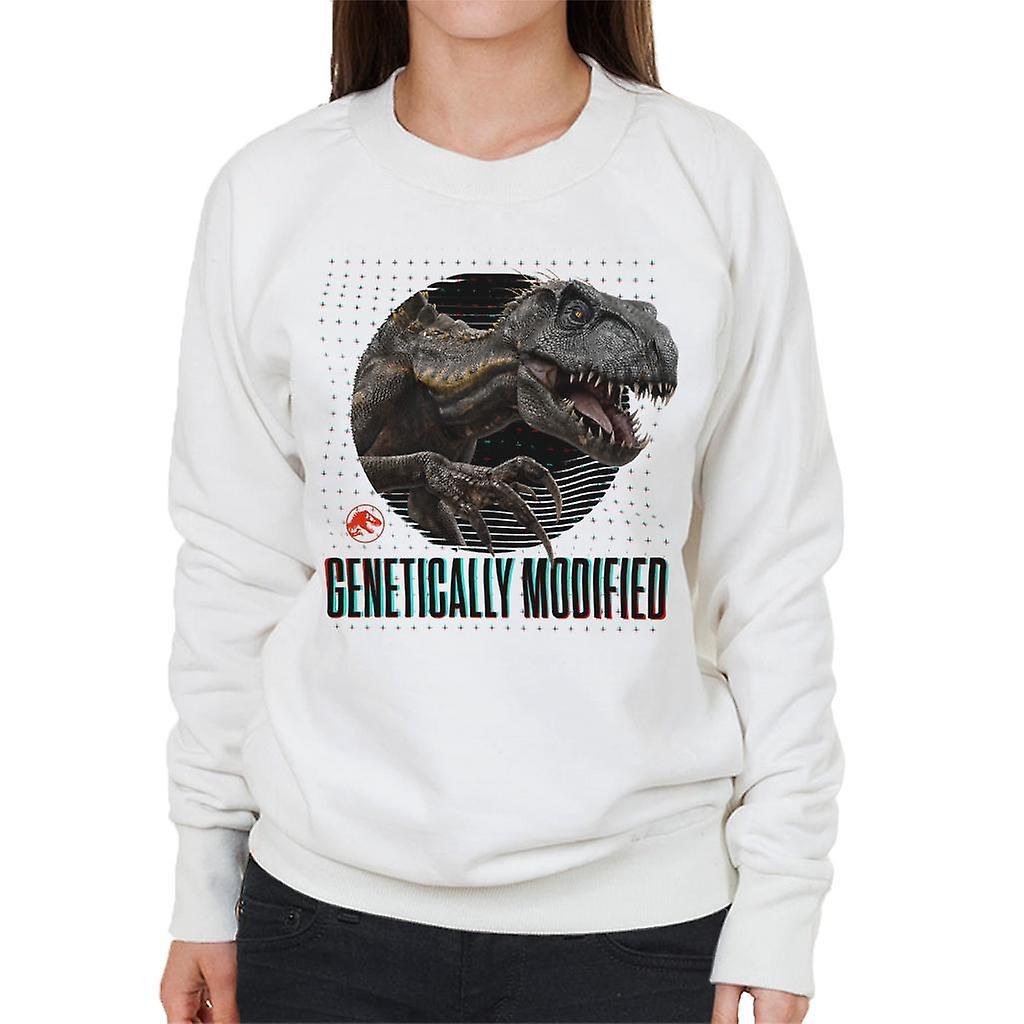 Jurassic Park Genetically Modified Women's Sweatshirt White Medium