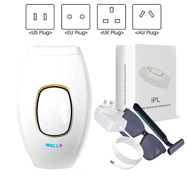 Laser Epilator Painless For Women Hair Removal Home Use Devices Body Bikini Ipl 500000 Flash Depilator Pulses Permanent Epilator white UK Plug