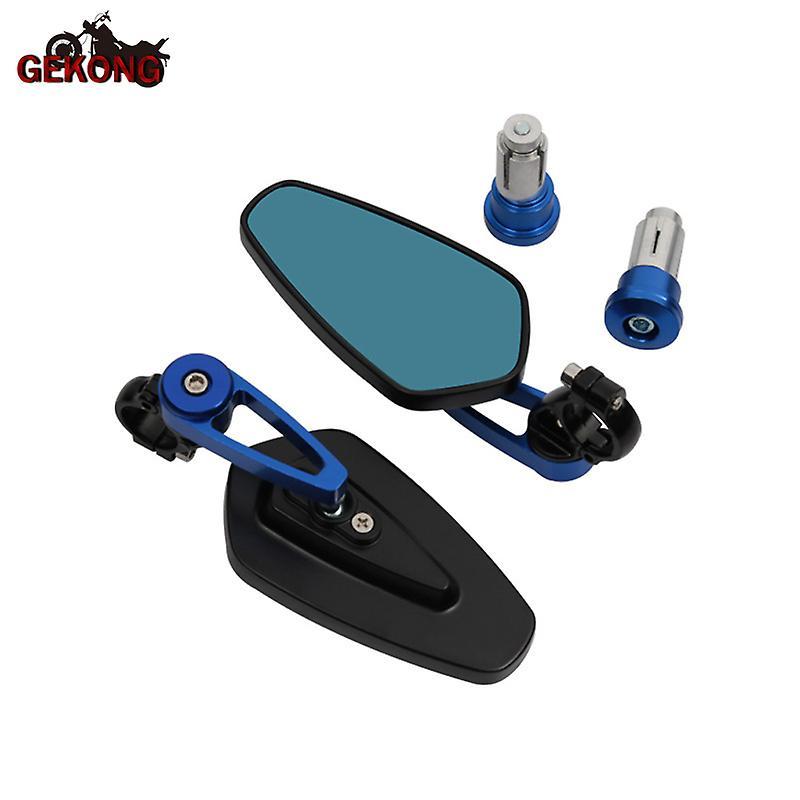 Jhshop For Yamaha Mt-01 Mt-125 Mt-25 Mt-03 Mt-07 Mt-09 Mt-10 Tracer Motorcycle Grips End Rearview Side Mirror NO LOGO Blue